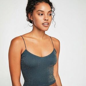 Free People metallic Crop Camisole